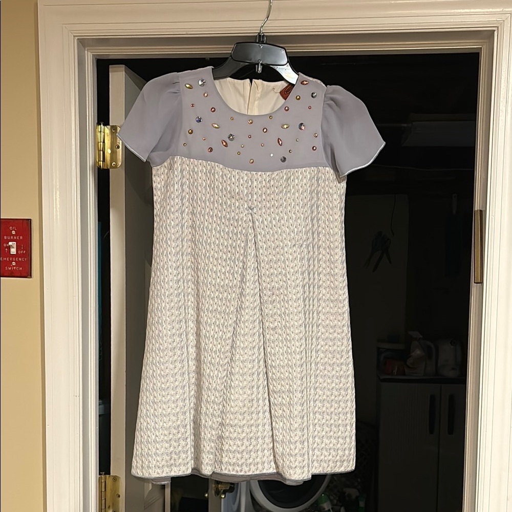 Elegant White and purple Kids Dress